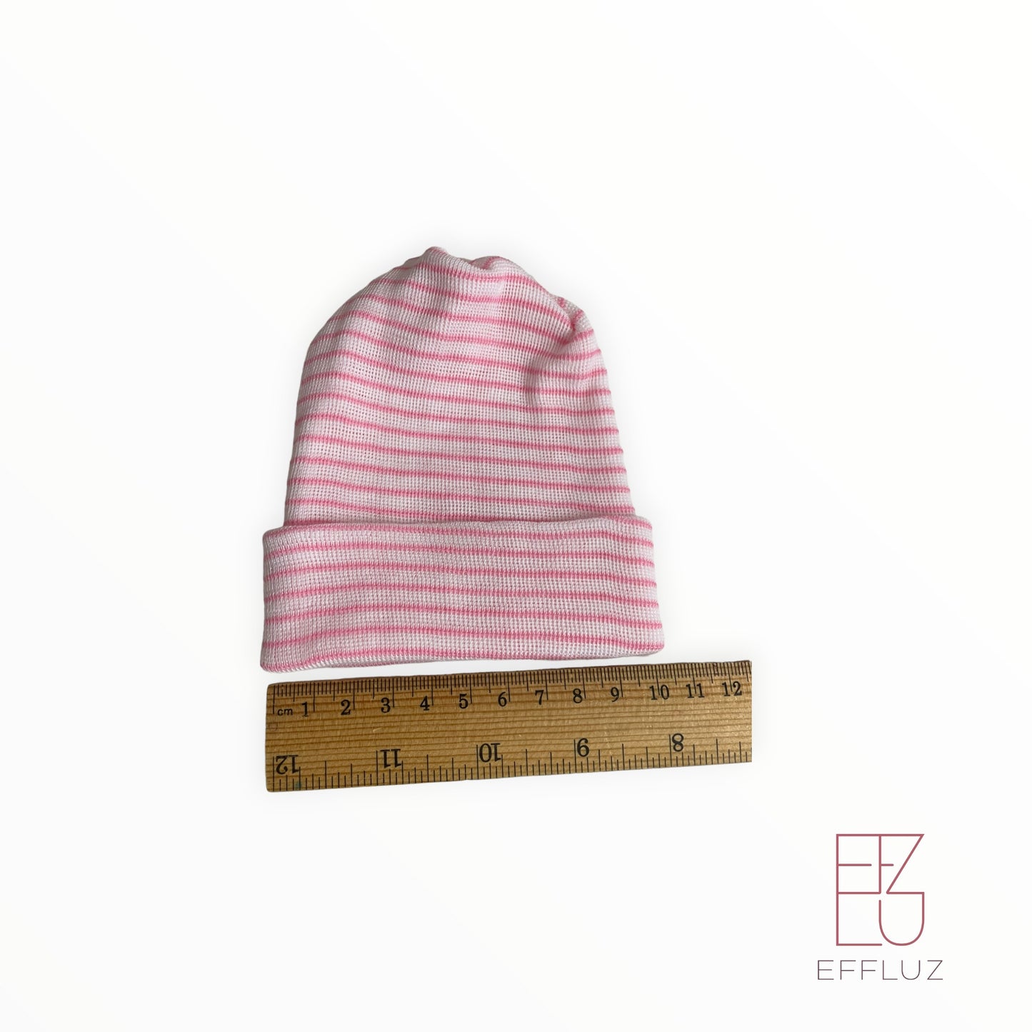 Gorrito para prematuro 3 a 6 libras - blanco con rayas rosadas rounded top720 - Bebé prematuro