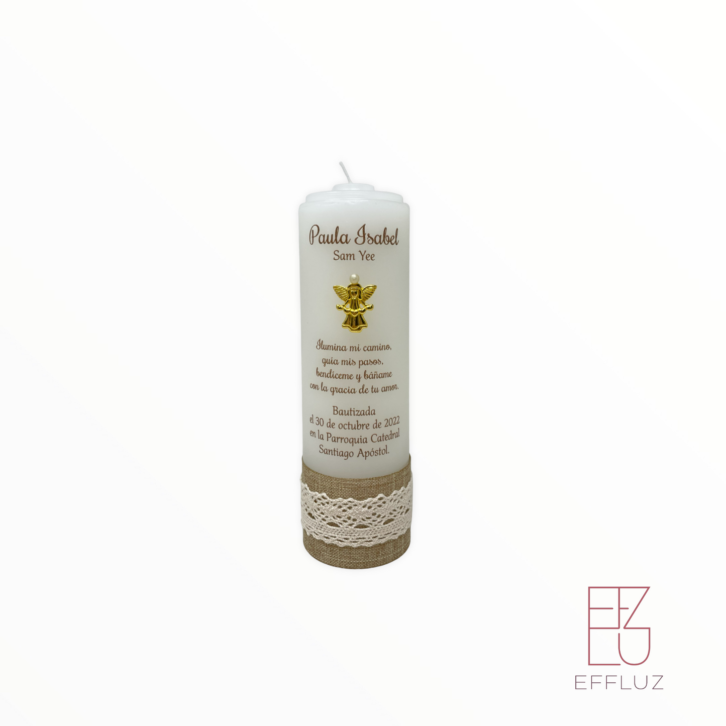 BAPTISM CANDLE MODEL PAULA 6 INCH